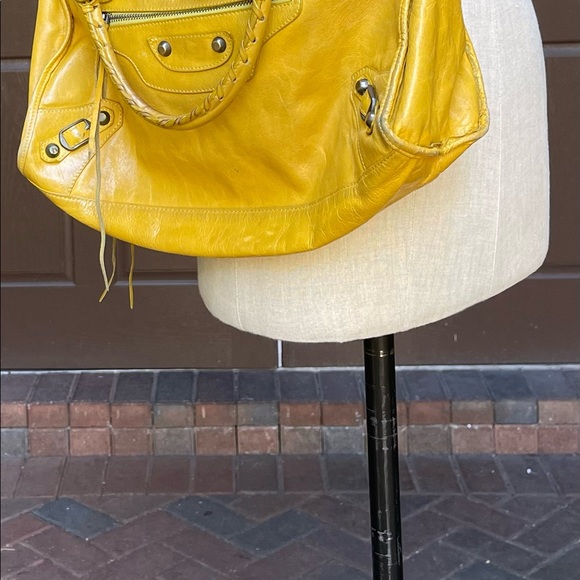Balenciaga Paris mustard leather satchel - Picture 4 of 15